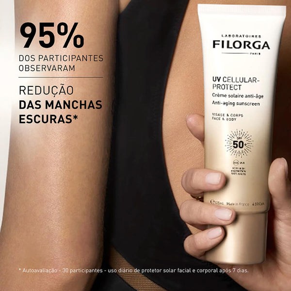 Resultados de estudos clínicos e eficácia de Uv Cellular Protect Face Body